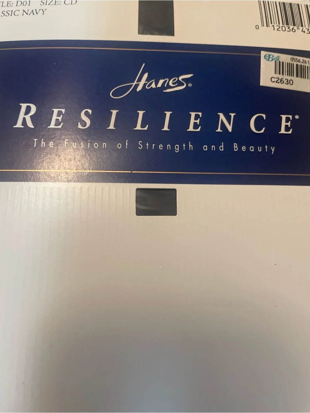 Hanes Resilience Classic Navy Hosiery nylons pantyhose control top sheer size CD
